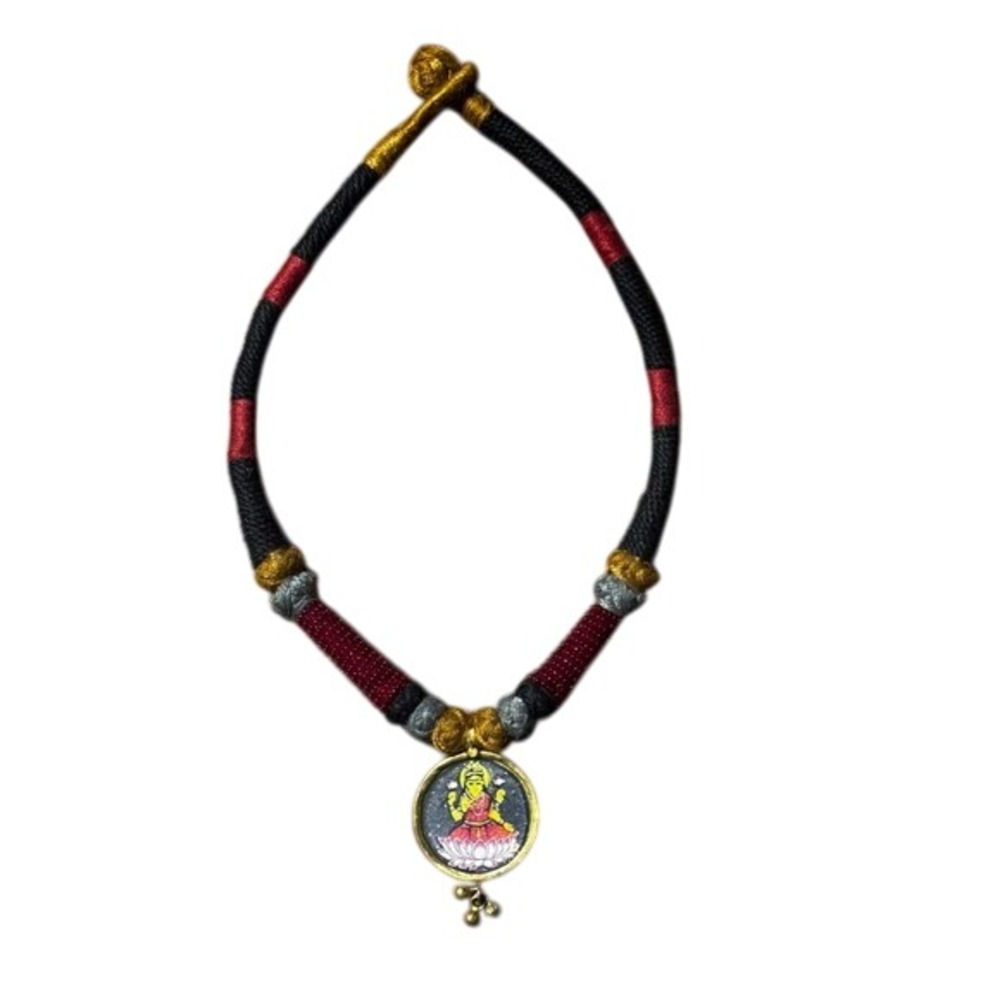 Indian Goddess Laxmi Necklace Gold Tone Ethnic Tribal Jewelry